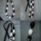 Elgant collier noir & blanc