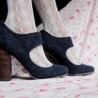 Chaussures talons boucle bleu bleu marine 